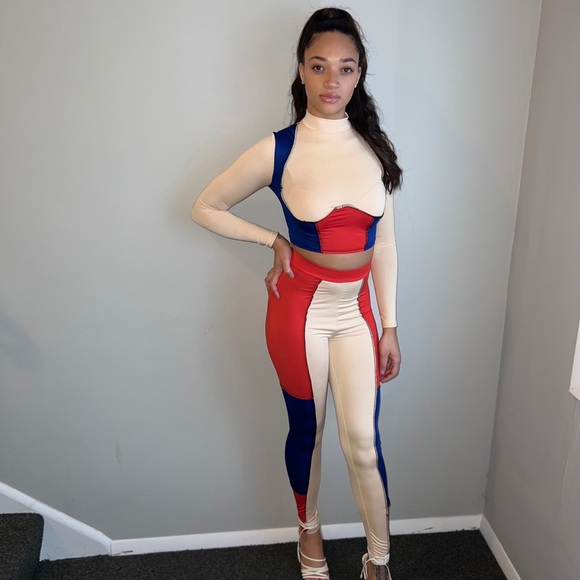 Two Piece Colorblock Set - Picture 2 of 2